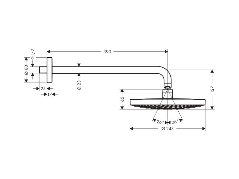 HANSGROHE RAINDANCE SELECT S 240 2JET FEJZUHANY 390MM ZUHANYKARRAL!!