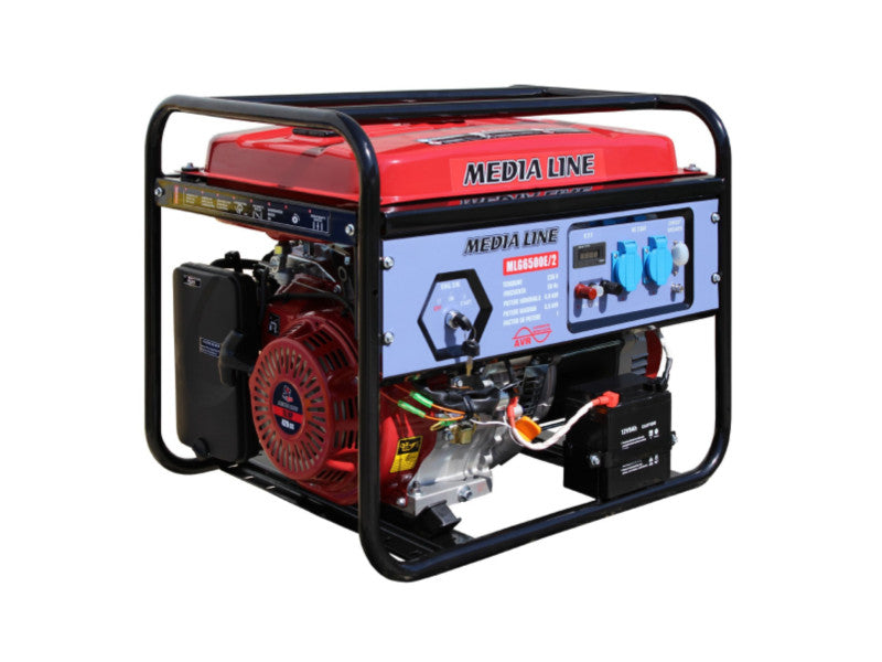 MEDIA LINE MLG 6500 Estart áramfejlesztő (15 LE benzinmotor, elektromos indítás, AVR)