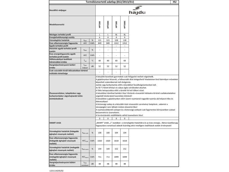 HAJDU HPT300C HŐSZIVATTYÚS FORRÓVÍZTÁROLÓ, 1 CSŐKÍGYÓVAL, SMART VEZÉRLÉS