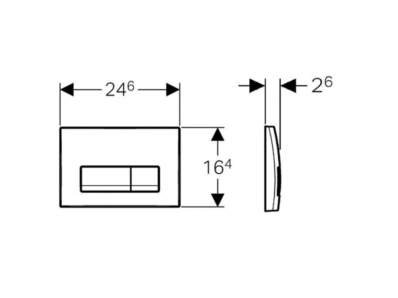 GEBERIT NYOMÓLAP DELTA 51 FÉNYES FEKETE BASIC !!