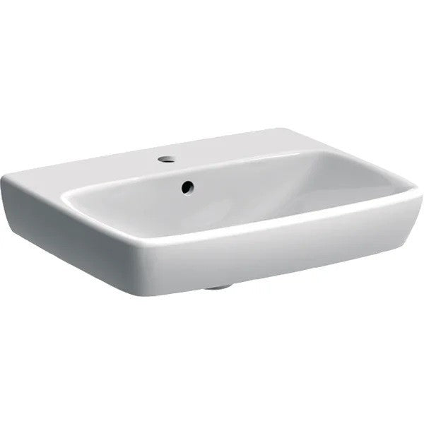 GEBERIT SELNOVA SQUARE MOSDÓ, 55 CM X 17 CM X 44 CM, CSAPLYUK KÖZÉPEN, TÚLFOLYÓ LÁTHATÓ