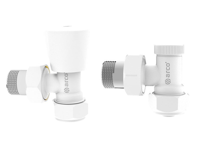 ARCO 1/2" RADIÁTORSZELEP SZETT SAROK, FEHÉR 16X2 MŰANYAG CSŐRE