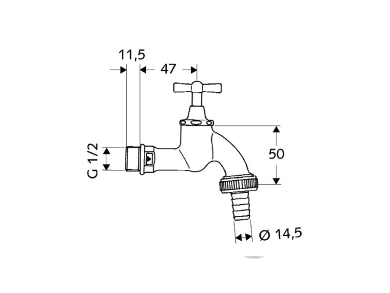 SCHELL 1/2" KIFOLYÓSZELEP KERESZT FOGANTYÚVAL - KRÓM
