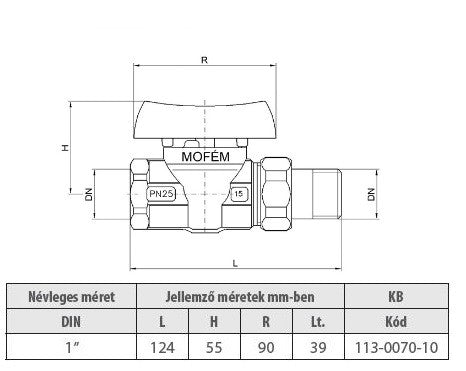 MOFÉM 1" KB HOLL. FLEXUM GÁZ GOLYÓSCSAP 4/#
