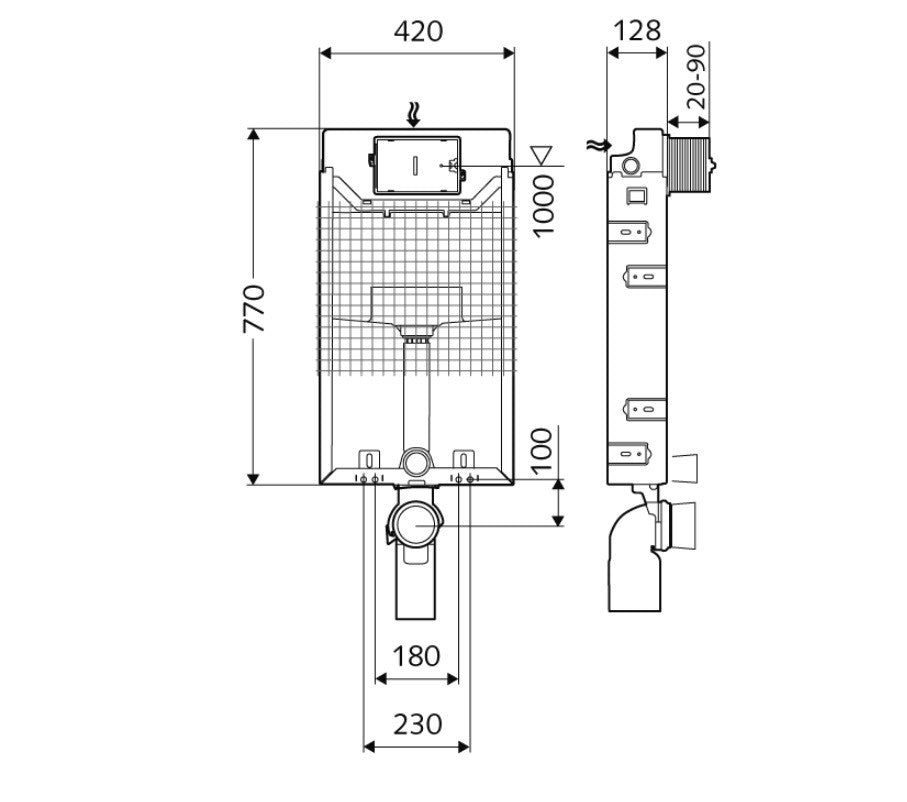 SCHELL MONTUS C-N 120 WC SZERELŐMODUL, FALBA ÉPÍTHETŐ WC TARTÁLY