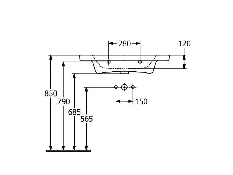 VILLEROY & BOCH SUBWAY 3.0 BEÉPÍTHETŐ MOSDÓ, SZÖGLETES, 80X47, TÚLFOLYÓVAL