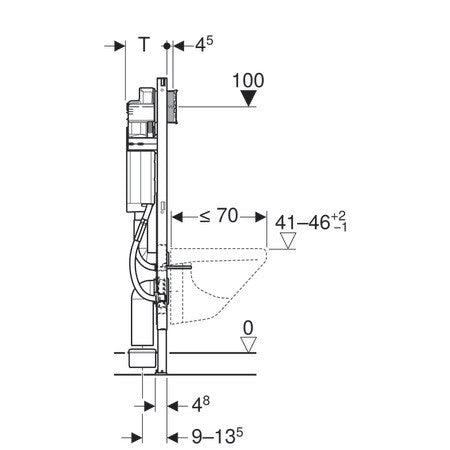 GEBERIT DUOFIX WC ELEM 112CM SIGMA 12 CM FALSÍK ALATTI ÖBLÍTŐTARTÁLLYAL, AKADÁLYM., KAPASZKODÓS