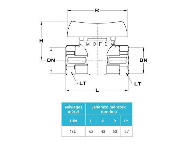 MOFÉM 1/2" BB FLEXUM GÁZ GOLYÓSCSAP 18/#