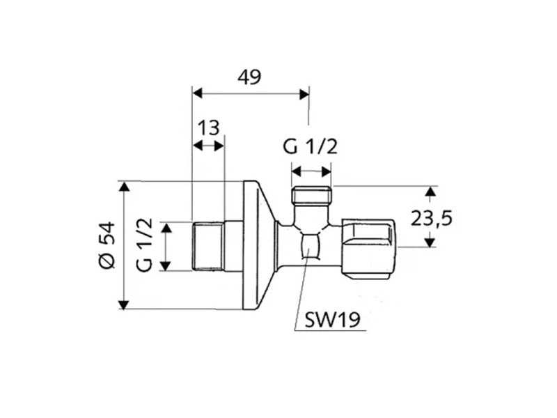 SCHELL 1/2"-1/2" SAROKSZELEP COMFORT - CSAVARZAT NÉLKÜL