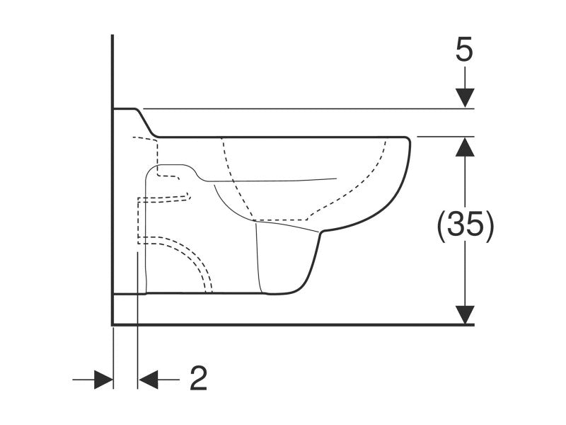 GEBERIT BAMBINI GYERMEK FALI WC, MÉLYÖBLÍTÉSŰ, WC-ÜLŐKE NÉLKÜL, 33.7X33.5X53.5