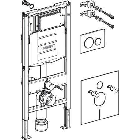 GEBERIT DUOFIX FALI WC SZERELŐELEM112CM - SIGMA 12CM-ES FALSÍK ALATTI TARTÁLLYAL,SIGMA20 NYOMÓLAP