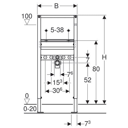 GEBERIT DUOFIX MOSDÓÁLLVÁNY 112CM ÁLLÓ CSAPTELEPHEZ