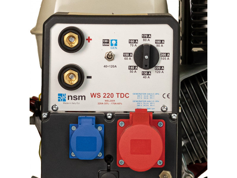 WAGT 220 DC HSB hegesztő áramfejlesztő (HONDA GX390) 4 mm-es elektródával használható!