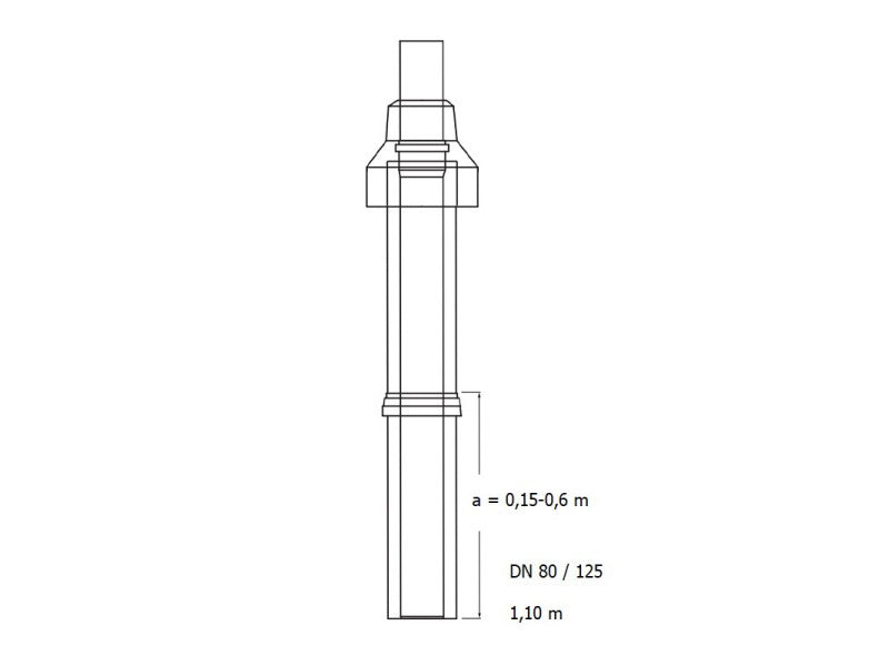 ALMEVA LIK TETŐÁTVEZETŐ IDOM ÁLLÍT.(KOMP.) UV 80 / 125 FEKETE LIK-PPH/PPH SZETT
