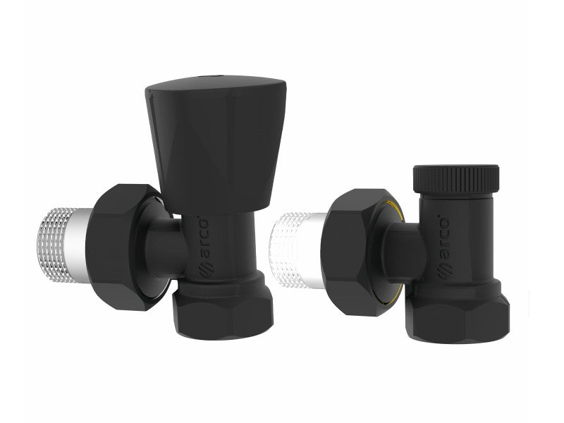 ARCO 1/2" RADIÁTORSZELEP SZETT SAROK, FEKETE