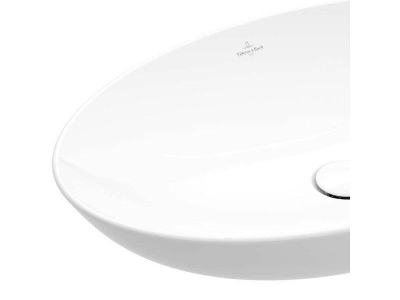 VILLEROY & BOCH LOOP & FRIENDS RÁÜLTETHETŐ MOSDÓ OVÁLIS, CSAPLYUKFURAT NÉLKÜL, 56X38, TÚLFOLYÓVAL