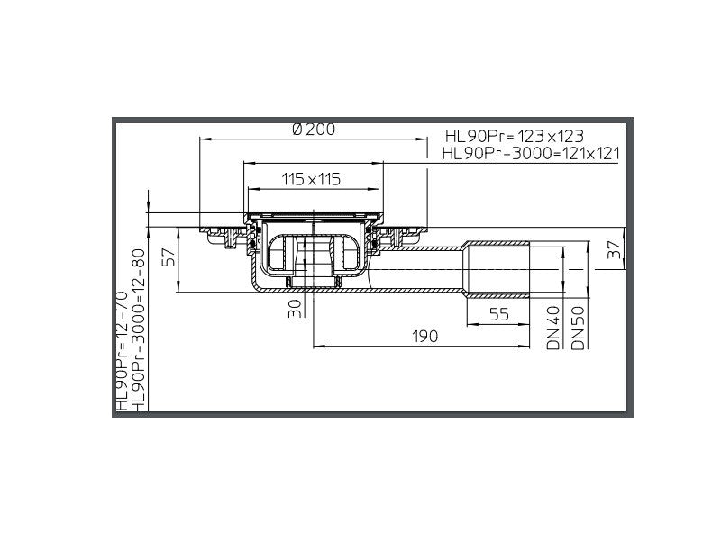 HL 90PR PALDÓÖSSZEFOLYÓ DN40/50 69MM MAGAS, PRIMUS BŰZZÁRRAL !!