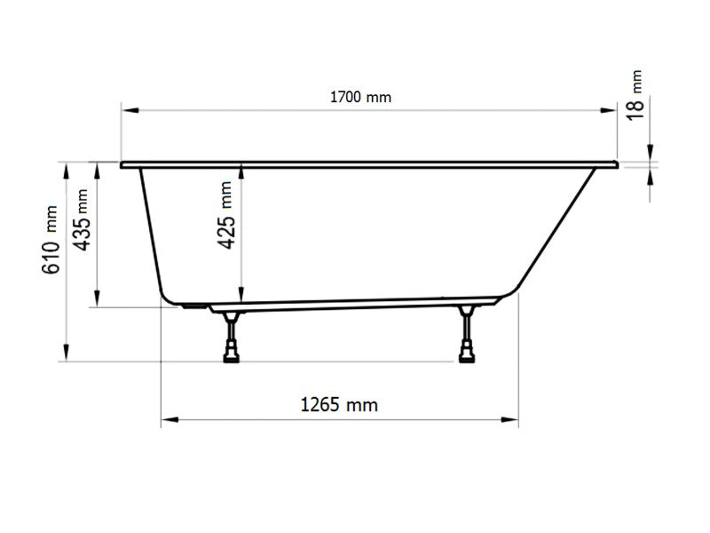 RAVAK CHROME SLIM 170X75 AKRILKÁD
