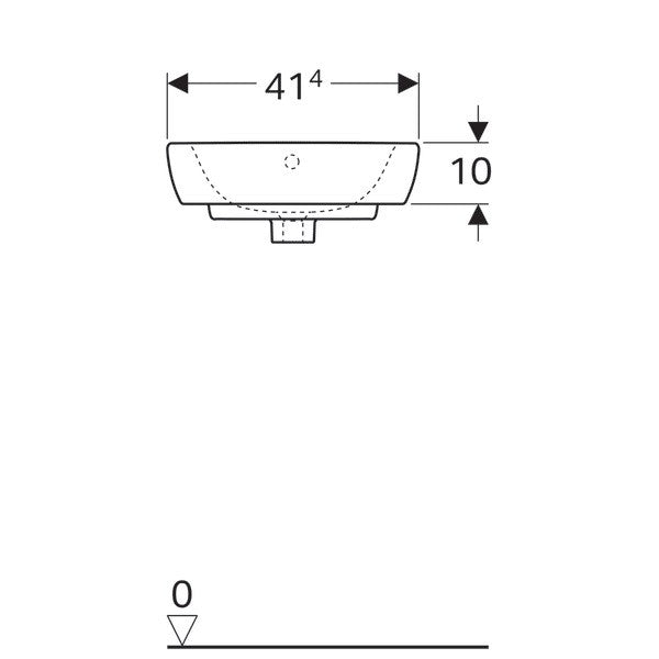 GEBERIT SELNOVA SAROK KÉZMOSÓ, 41.4 CM X 16.4 CM X 41.2 CM, CSAPLYUK KÖZÉPEN, TÚLFOLYÓVAL