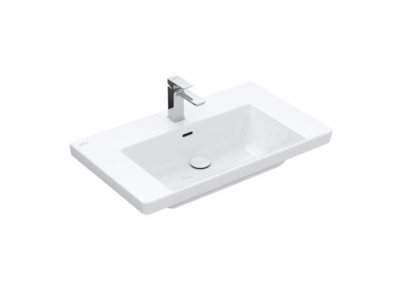 VILLEROY & BOCH SUBWAY 3.0 BEÉPÍTHETŐ MOSDÓ, SZÖGLETES, 80X47, TÚLFOLYÓVAL