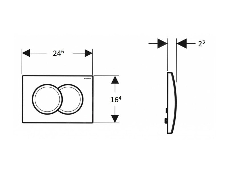 GEBERIT NYOMÓLAP DELTA 01 MATT KRÓM BASIC 2 MENNYISÉGES