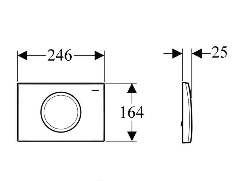 GEBERIT NYOMÓLAP DELTA 10 BASIC ROZSDAMENTES ÖBLÍTÉS/STOP