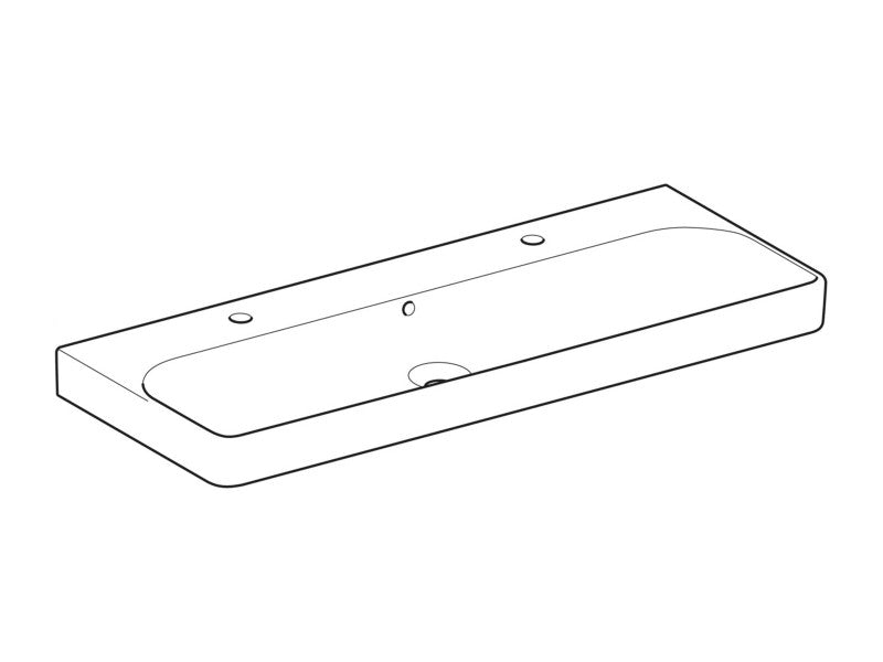 GEBERIT SMYLE SQUARE MOSDÓ 120X48- KÉT CSAPLYUKKAL TÚLFOLYÓVAL