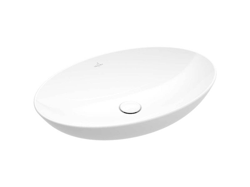 VILLEROY & BOCH LOOP & FRIENDS RÁÜLTETHETŐ MOSDÓ OVÁLIS, CSAPLYUKFURAT NÉLKÜL, 56X38, TÚLFOLYÓVAL