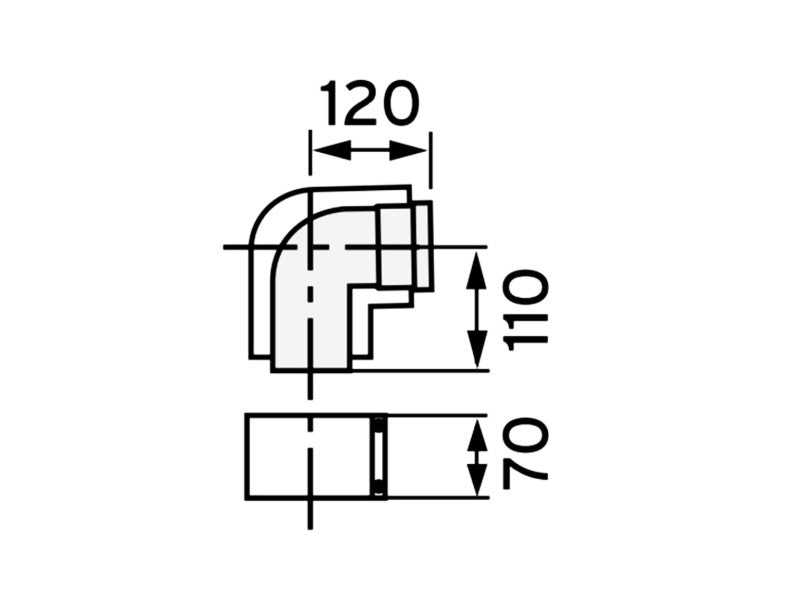 VAILLANT 80/125 KÖNYÖK 90° KONC.