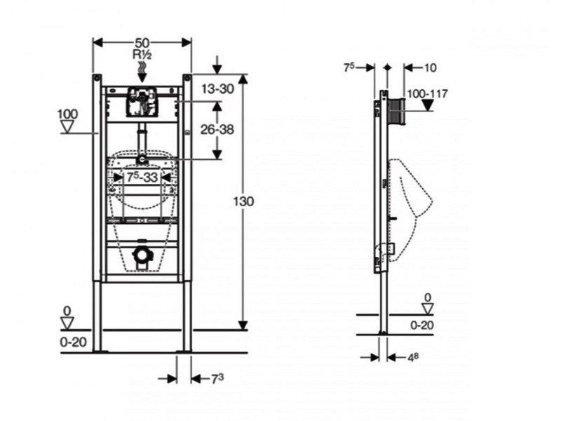 GEBERIT DUOFIX BASIC VIZELDE SZERELŐELEM
