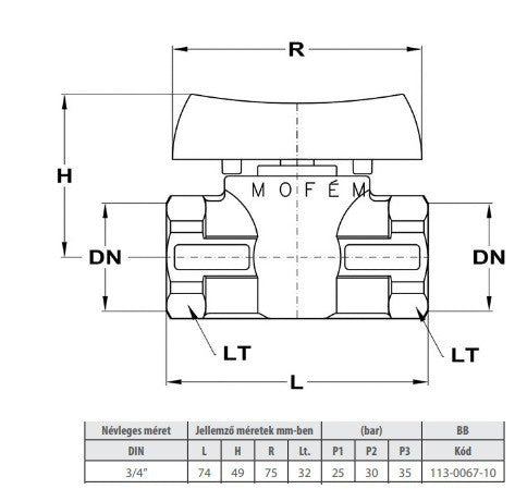 MOFÉM 3/4" BB FLEXUM GÁZ GOLYÓSCSAP 7/# !!