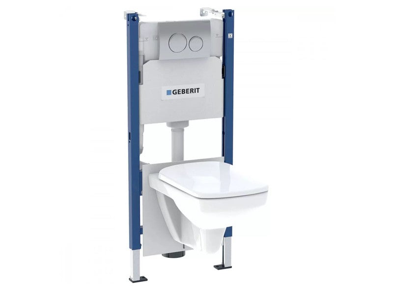 GEBERIT DUOFIX BASIC SZERELŐELEM KÉSZLET, DELTA20 NYOMÓLAP, SELNOVA SQUARE FALI WC-VEL, ÜLŐKÉVEL