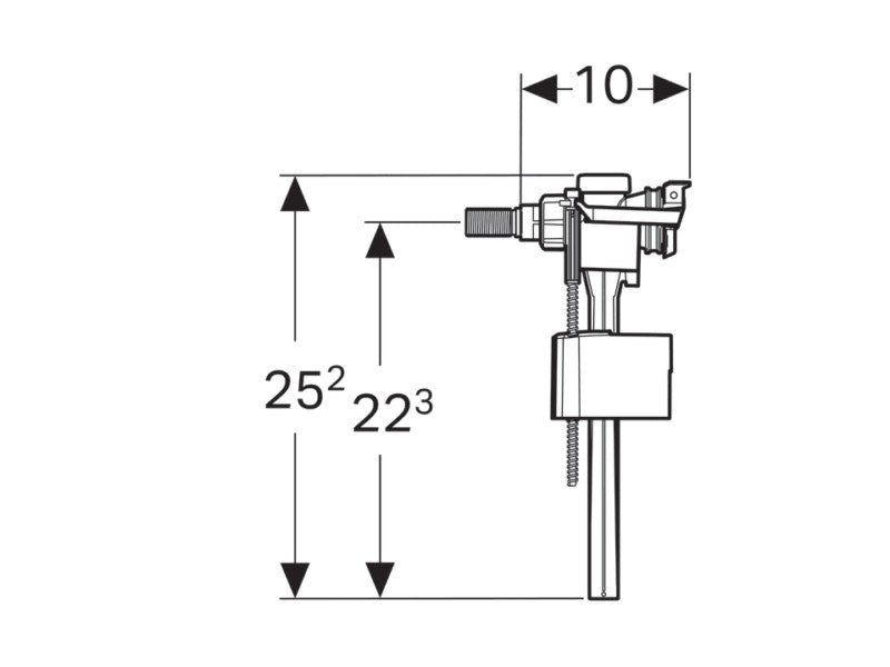 GEBERIT WC TARTÁLY TÖLTŐSZELEP 3/8" OLDALSÓ BEKÖTÉSŰ IMPULS BASIC 330