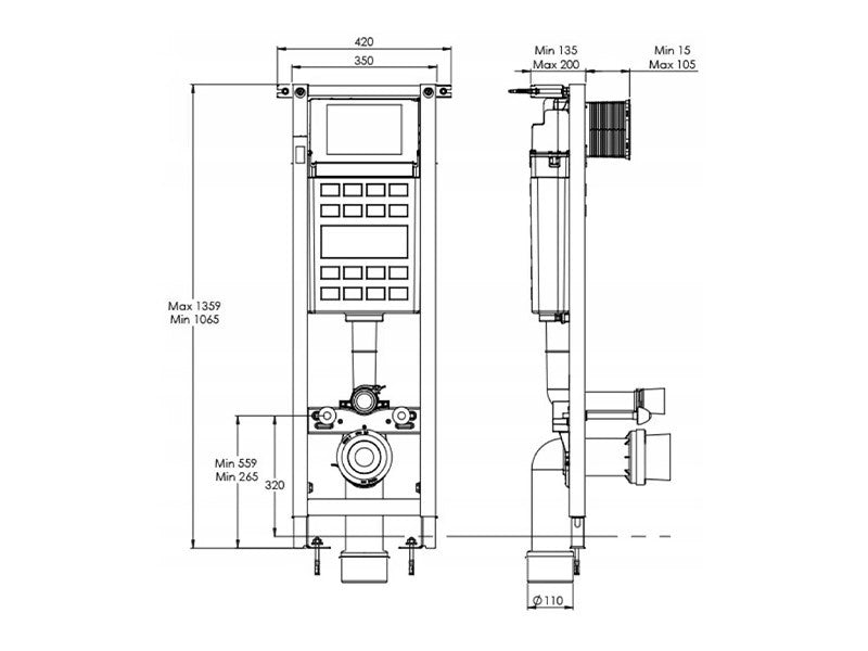 SCHWAB WC-TARTÁLY SZERELŐELEM SZÁRAZÉPÍTÉSŰ T07B