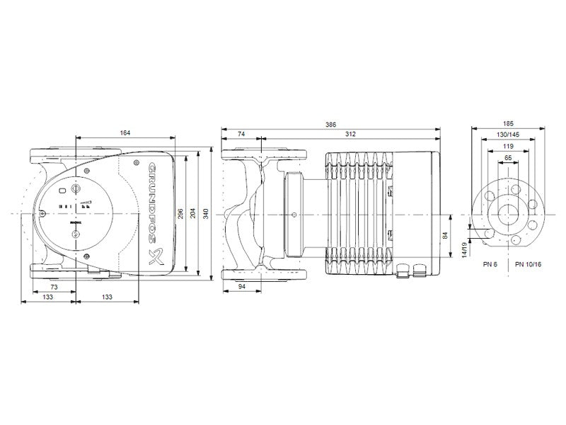 GRUNDFOS MAGNA1 65-120 F 340 1x230V PN6/10 FŰTÉSI KERINGETŐ SZIVATTYÚ