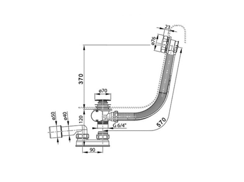 RAVAK KÁDLEFOLYÓ TÚLFOLYÓVAL KRÓM