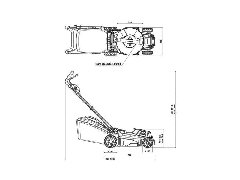 METABO FŰNYÍRÓ, RM 36-18 LTX BL 36, AKKUS
