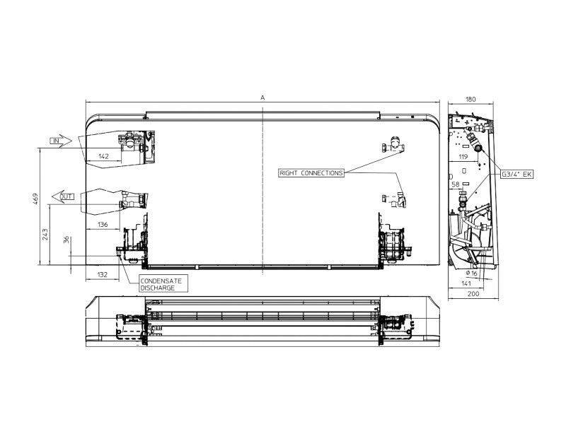 FAN-COIL SUPERNOVA HW4 3V 1,6KW MAGASFALI INVERTERES