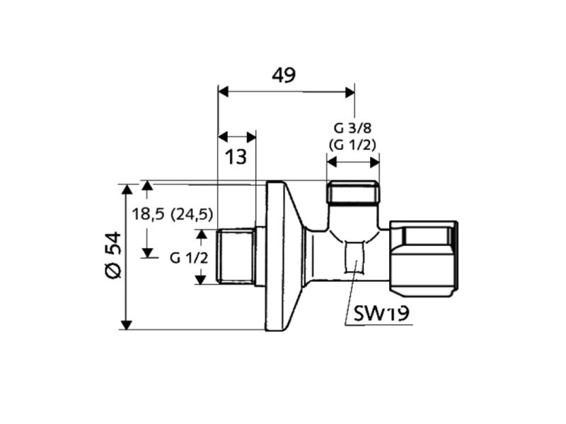 SCHELL 1/2"-3/8" SAROKSZELEP SZŰRŐS COMFORT - CSAVARZAT NÉLKÜL