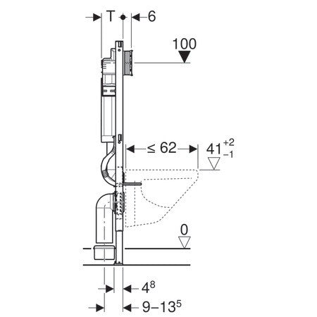 GEBERIT DUOFIX FALI WC SZERELŐELEM112CM - SIGMA 12CM-ES FALSÍK ALATTI TARTÁLLYAL,SIGMA20 NYOMÓLAP