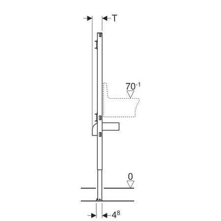 GEBERIT DUOFIX FALIKÚT SZERELŐKERET 130CM FALON KÍVÜLI CSAPTELEPHEZ