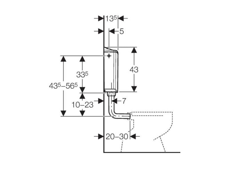 GEBERIT WC TARTÁLY AP116 PLUS ALACSONY SZERELÉSŰ - ALPIN FEHÉR