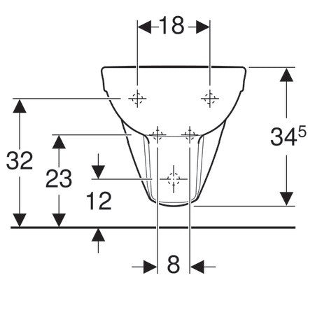 GEBERIT SELNOVA FALI BIDET 35 CM X 34.7 CM X 53 CM, TÚLFOLYÓVAL