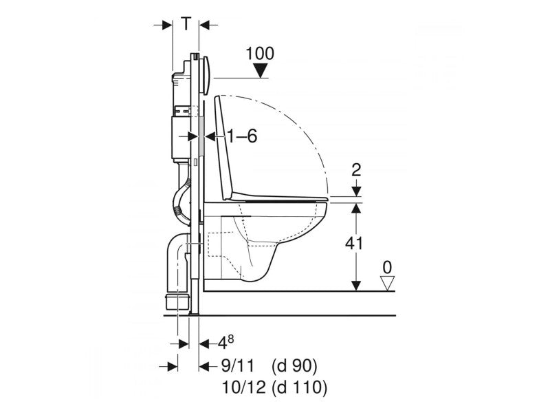 GEBERIT DUOFIX BASIC SZERELŐELEM KÉSZLET, DELTA20 NYOMÓLAP, SELNOVA SQUARE FALI WC-VEL, ÜLŐKÉVEL