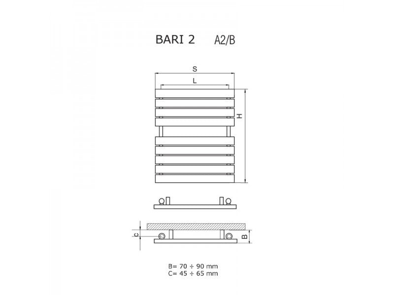RADECO BARI A2-450/B EGYENES CSŐRADIÁTOR 690X550 510W MERKURY 8 #