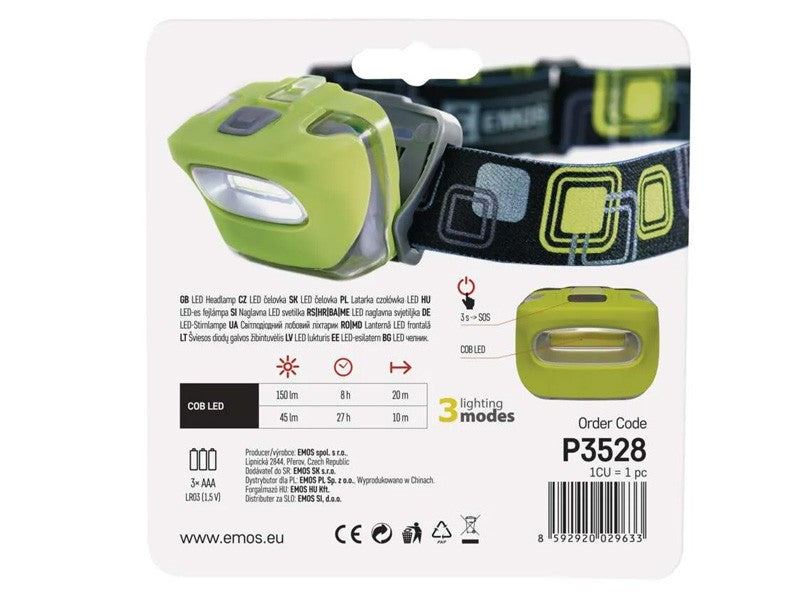 EMOS FEJLÁMPA 2W 1 COB LED P3528