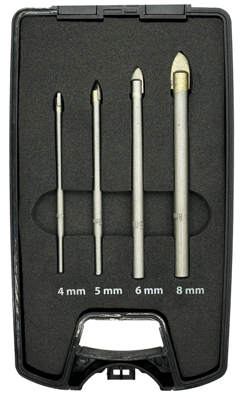 4 részes üvegfúró készlet