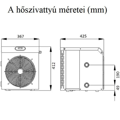 Medence hőszivattyú, Fairland Mini HP SHP03, kompakt, energiatakarékos, R32 hűtőközeg, titán hőcserélő, plug and play, max. 40°C, 3,5 kW