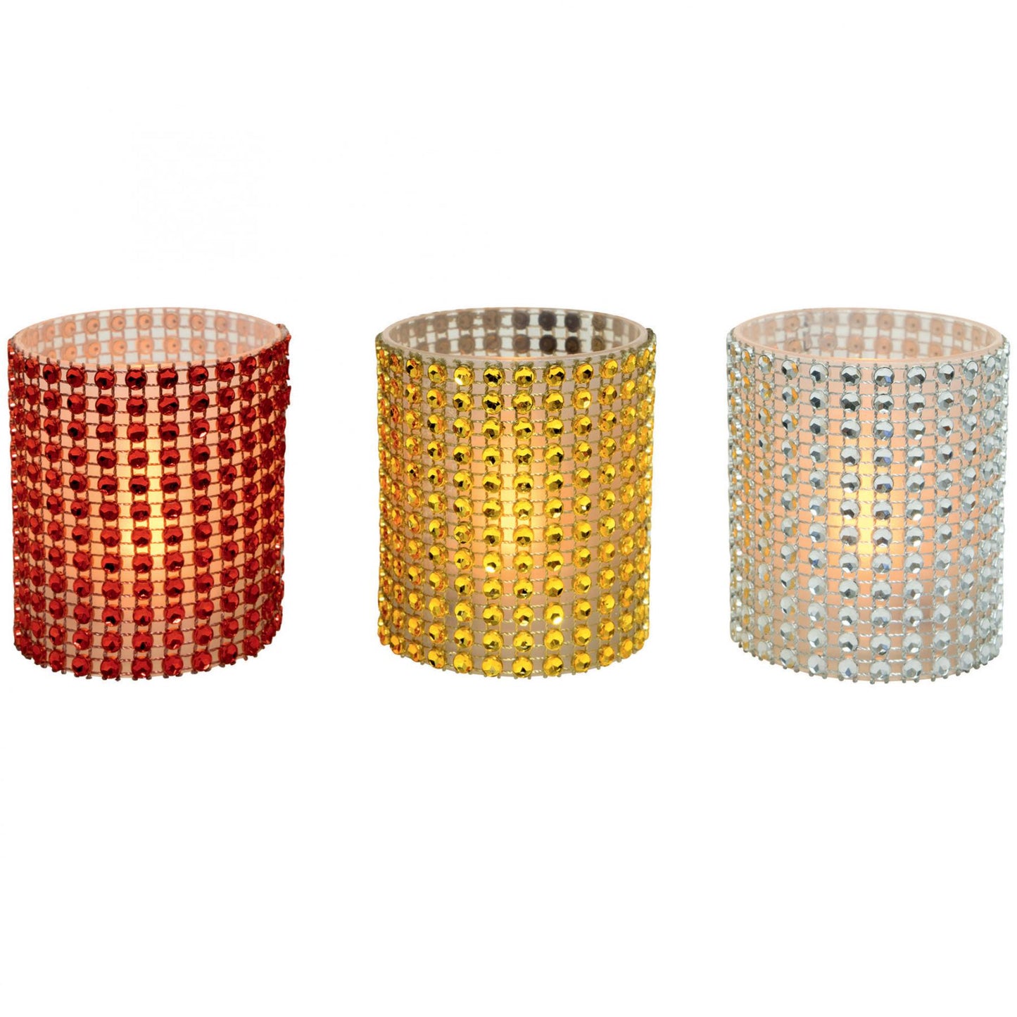 Home CD 6/12 LED-es gyöngydekorációs mécses, 1db sárga pislákoló LED, 5,5x6cm
