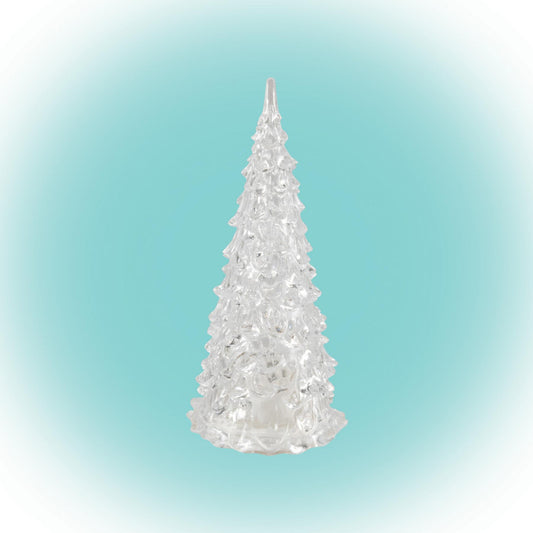 Home CDM 12 LED-es fenyőfa asztali dísz, 12cm, 3D akril dekoráció